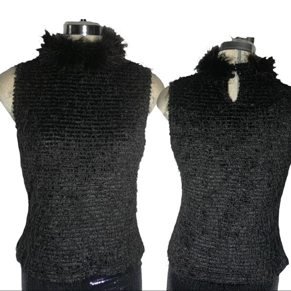 Black Fency Top Sleeveless Size M - Picture 1 of 16